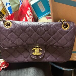 Eggplant quilted Inspired purse handBag